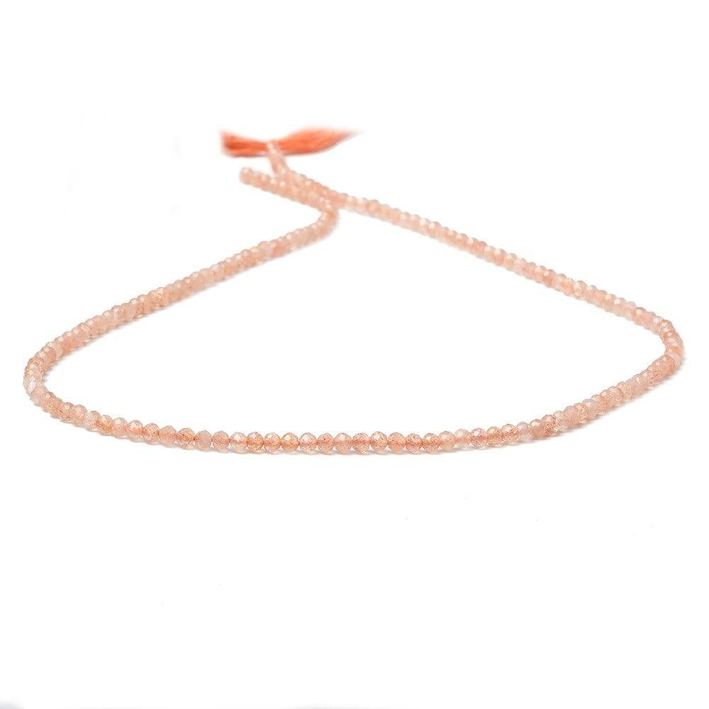 2.5mm Dark Peach Moonstone Micro Faceted rondelles 13 inch 154 beads - Beadsofcambay.com