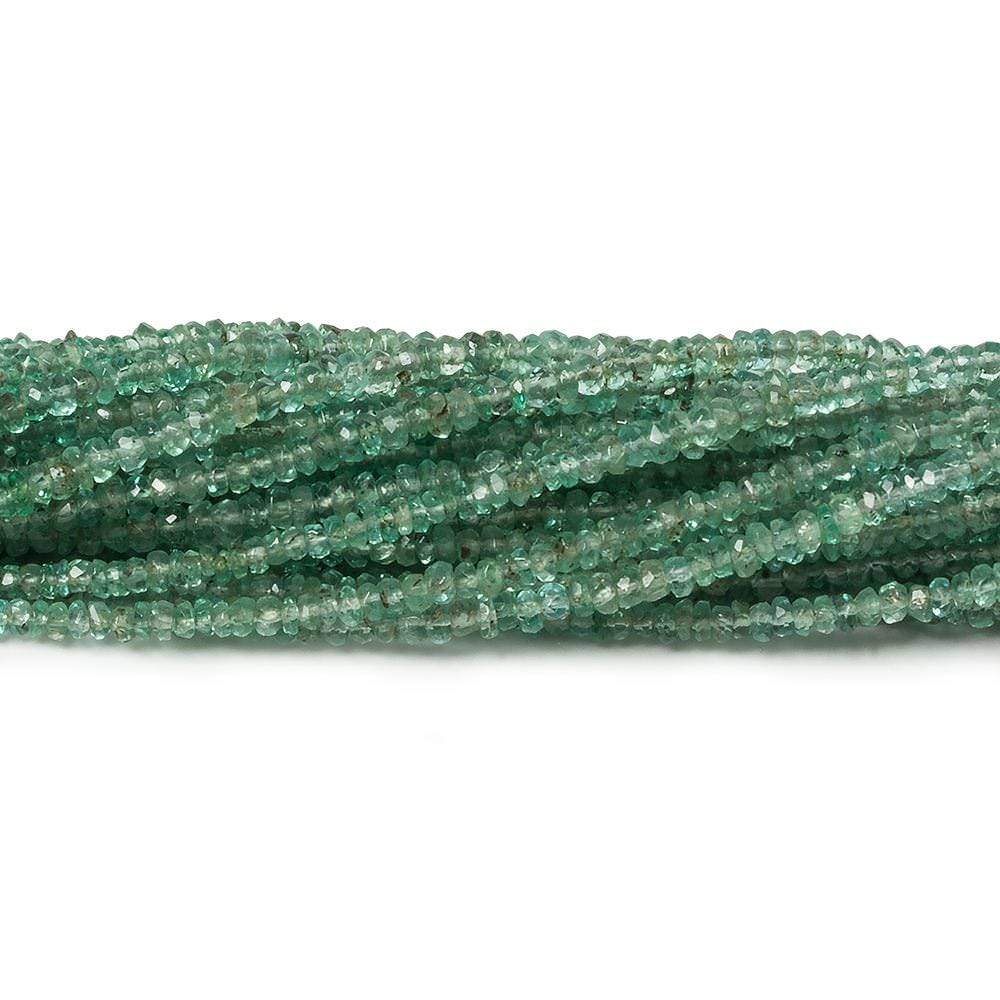 2.5mm Emerald Micro Faceted Rondelle Beads 13 inch 250 pieces - Beadsofcambay.com