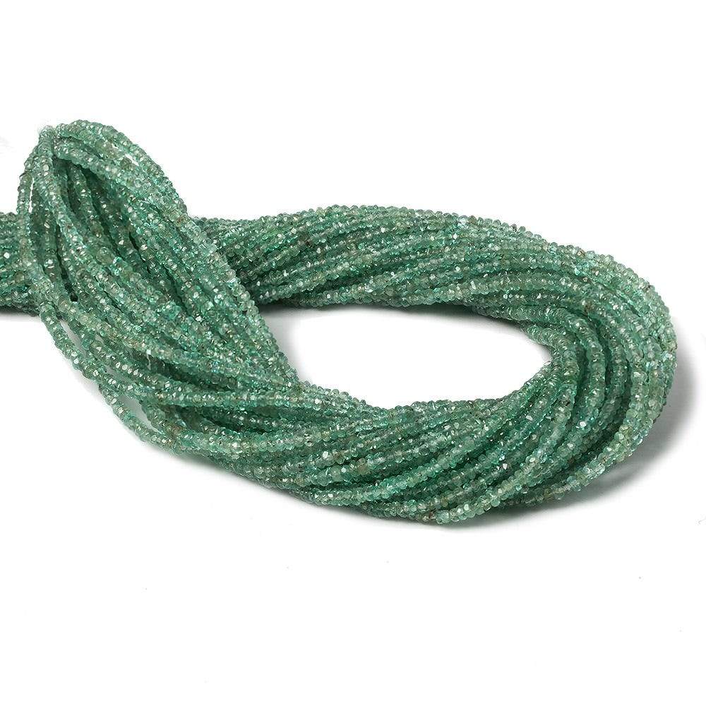 2.5mm Emerald Micro Faceted Rondelle Beads 13 inch 250 pieces - Beadsofcambay.com