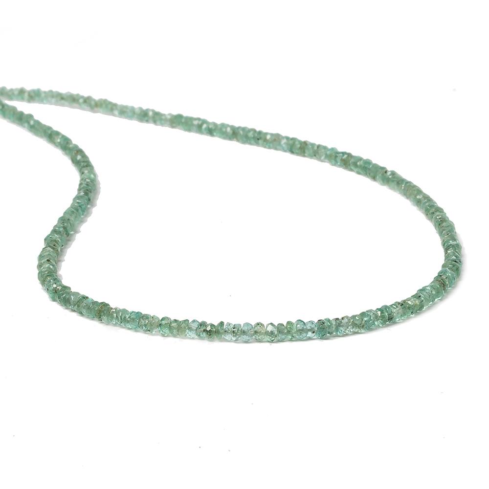 2.5mm Emerald Micro Faceted Rondelle Beads 13 inch 250 pieces - Beadsofcambay.com