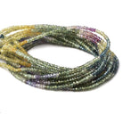 2.5mm Fancy Sapphire faceted rondelles 16 inch 258 beads AA Grade - Beadsofcambay.com