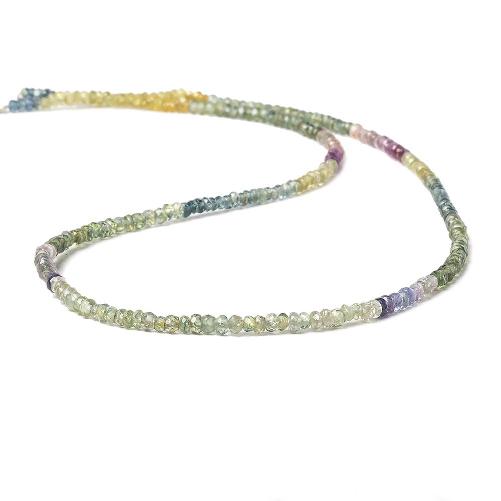 2.5mm Fancy Sapphire faceted rondelles 16 inch 258 beads AA Grade - Beadsofcambay.com