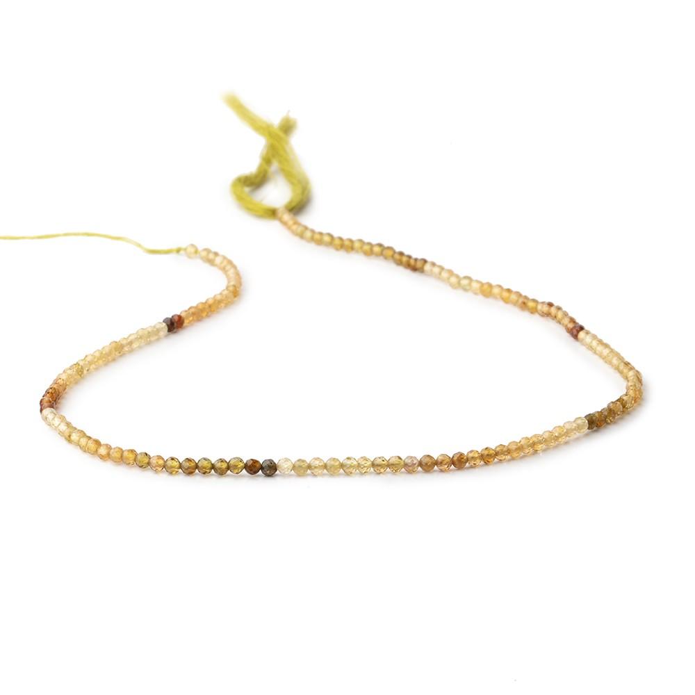 2.5mm Golden Multi Color Tourmaline Micro Faceted Rounds 12.5 inch 139 Beads AAA - Beadsofcambay.com