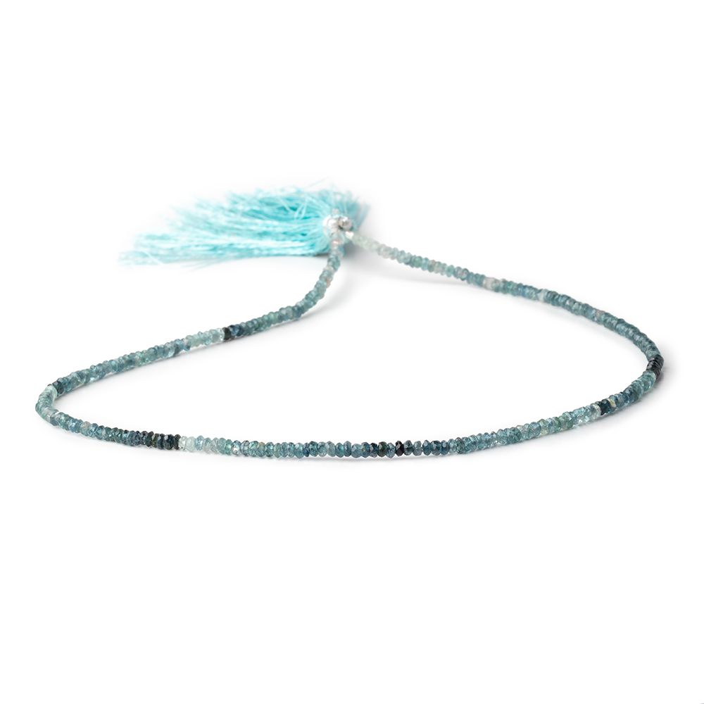 2.5mm Indicolite Tourmaline Faceted Rondelle Beads 13 inch 242 pieces - Beadsofcambay.com