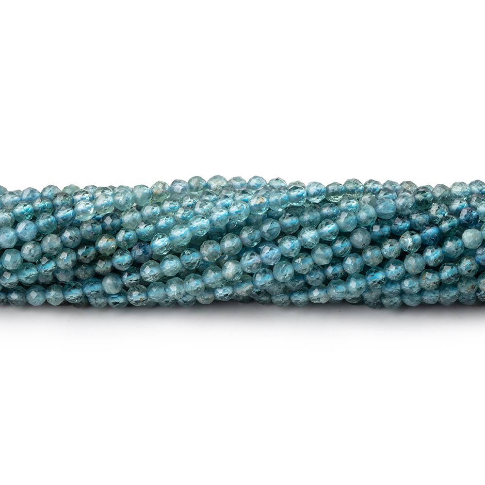 2.5mm Indicolite Tourmaline Micro Faceted Round Beads 12.5 inch 126 pieces