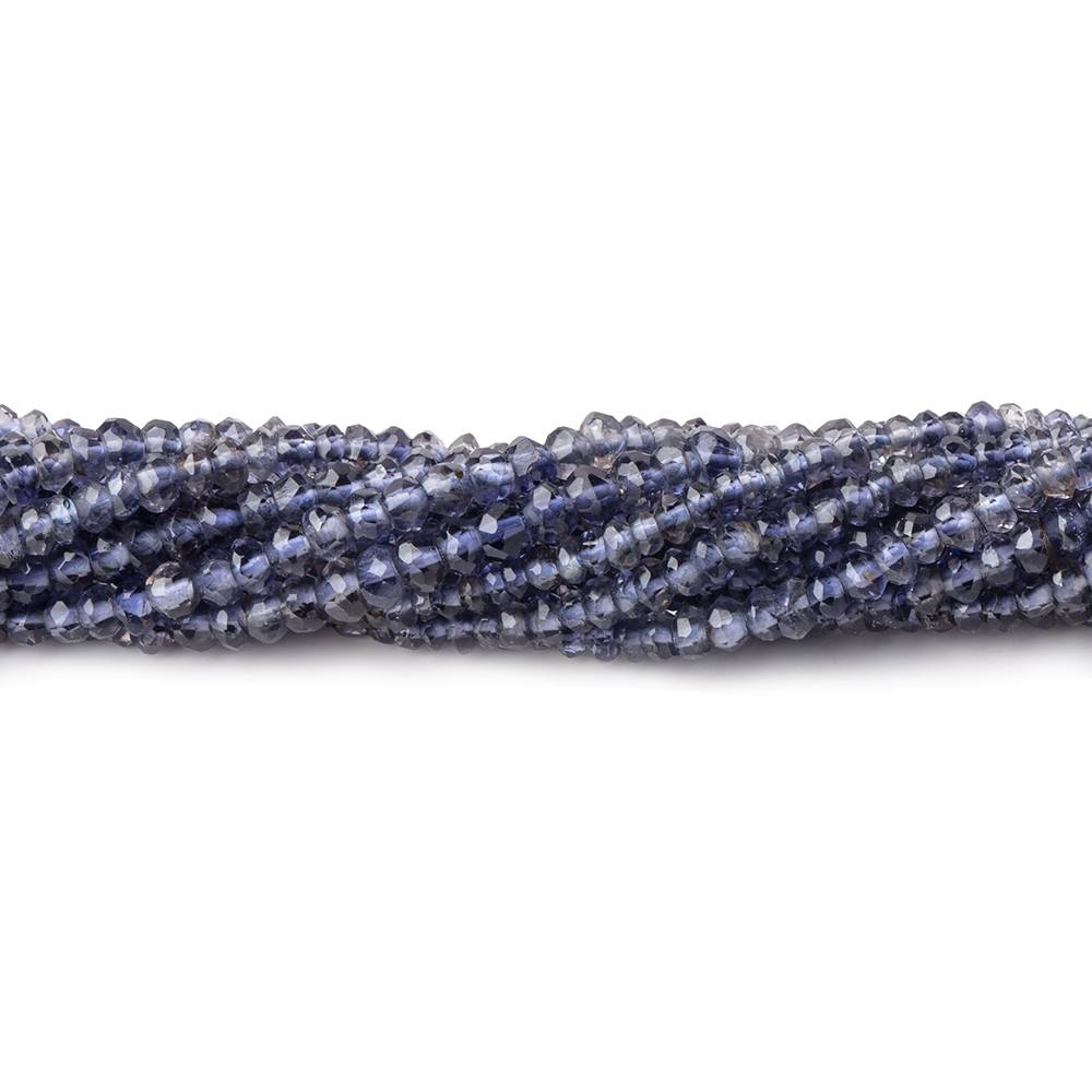 2.5mm Iolite Faceted Rondelle Beads 13.5 inch 200 pieces - Beadsofcambay.com