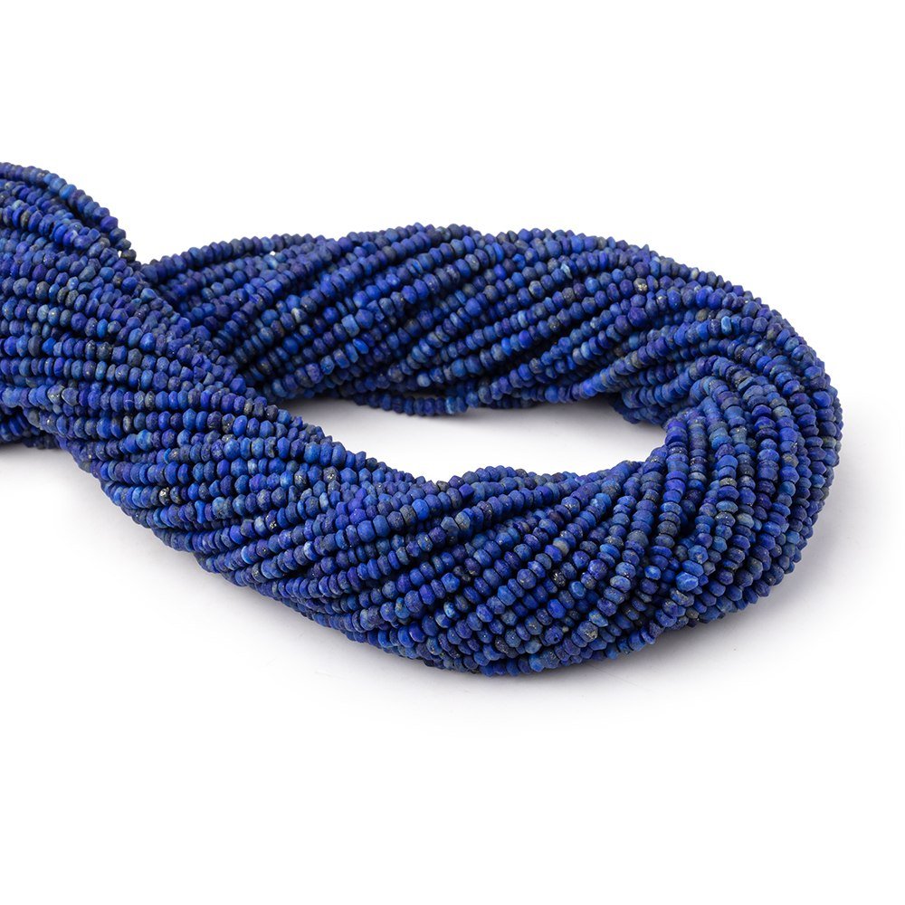 2.5mm Lapis Lazuli Plain Disc Rondelle Beads 15 inch 274 pieces - Beadsofcambay.com