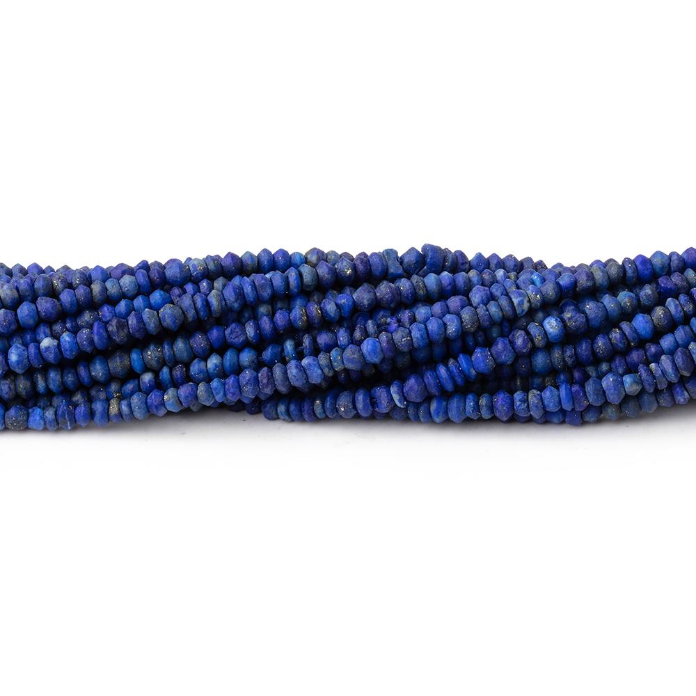2.5mm Lapis Lazuli Plain Disc Rondelle Beads 15 inch 274 pieces - Beadsofcambay.com