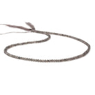 2.5mm Light Grey Moonstone micro faceted rondelles 13 inch 175 beads - Beadsofcambay.com