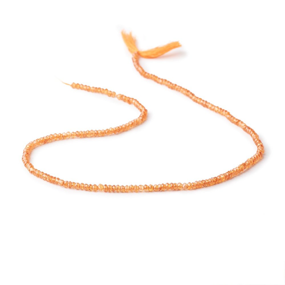 2.5mm Mandarin Garnet Faceted Rondelle Beads 14 inch 200 pieces - Beadsofcambay.com