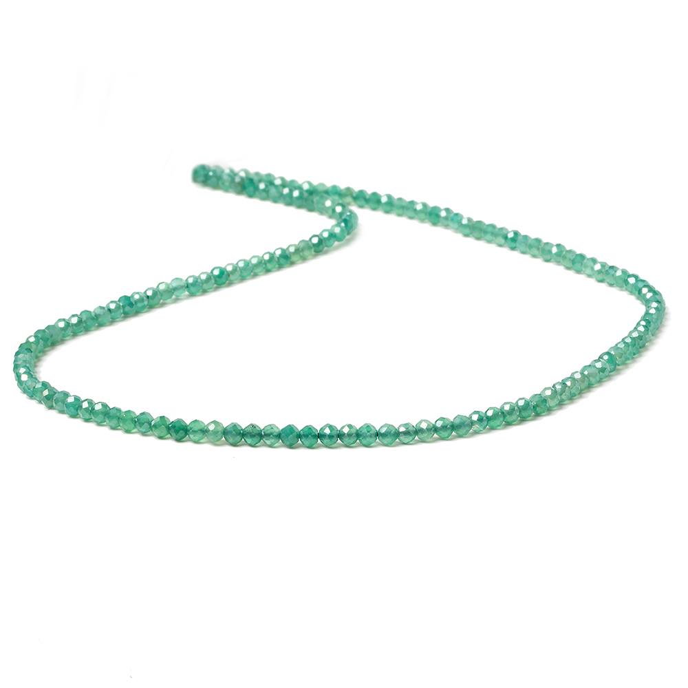2.5mm Metallic Green Onyx Micro faceted rondelle beads 13 inch 150 pieces - Beadsofcambay.com