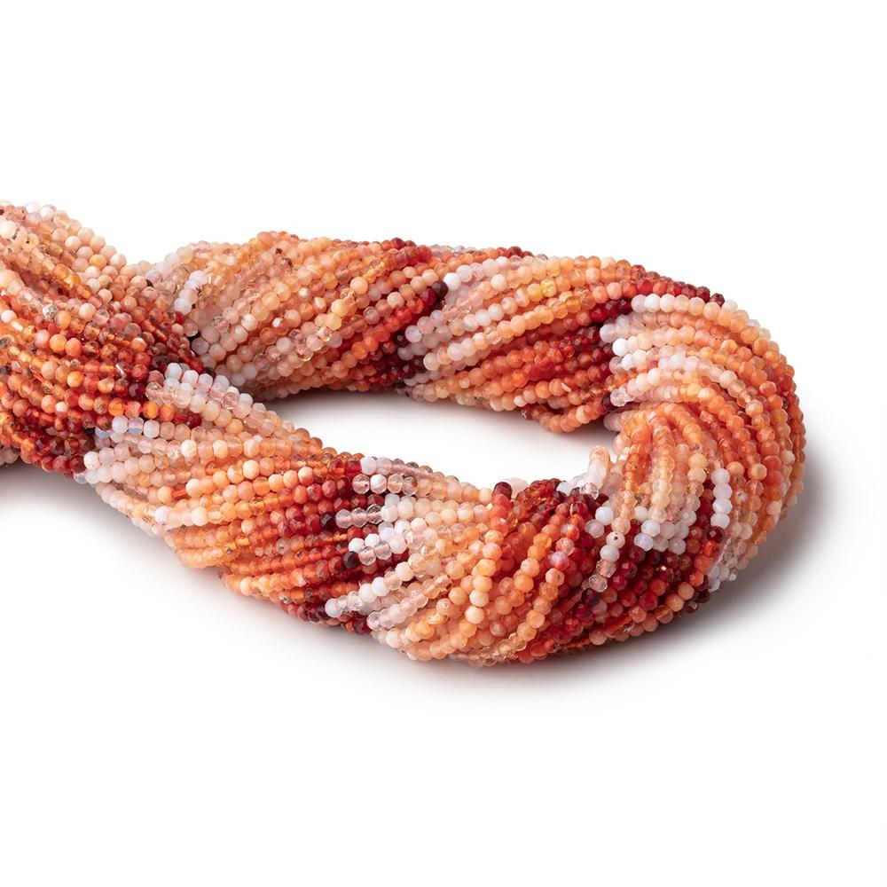 2.5mm Mexican Fire Opal Micro Faceted Rondelle Beads 12.5 inch 170 pieces AA - Beadsofcambay.com