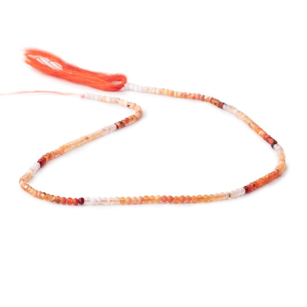 2.5mm Mexican Fire Opal Micro Faceted Rondelle Beads 12.5 inch 170 pieces AA - Beadsofcambay.com