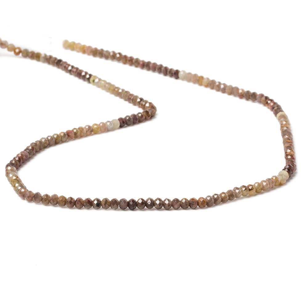 2.5mm Multi Chocolate Sapphire Micro Faceted rondelle beads 13 inch 160 pcs - Beadsofcambay.com