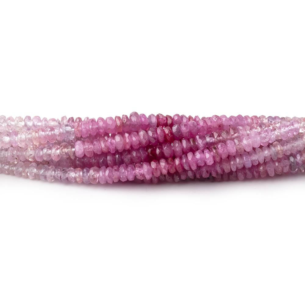 2.5mm Multi Color Fancy Sapphire Faceted Rondelle Beads 16 inch 368 pieces - Beadsofcambay.com