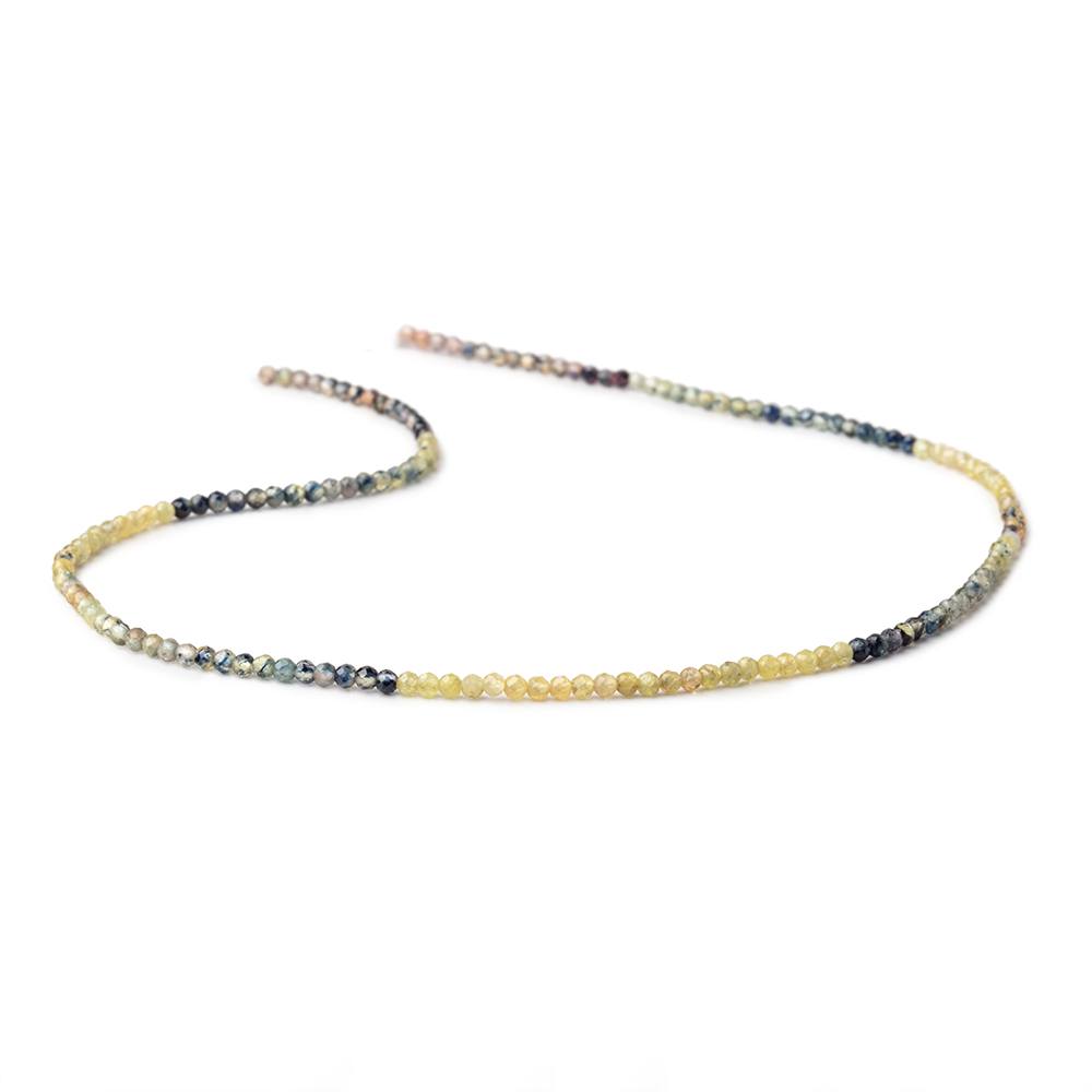 2.5mm Multi Color Fancy Sapphire Micro Faceted Rondelles 12.5 inch 142 beads AA - Beadsofcambay.com