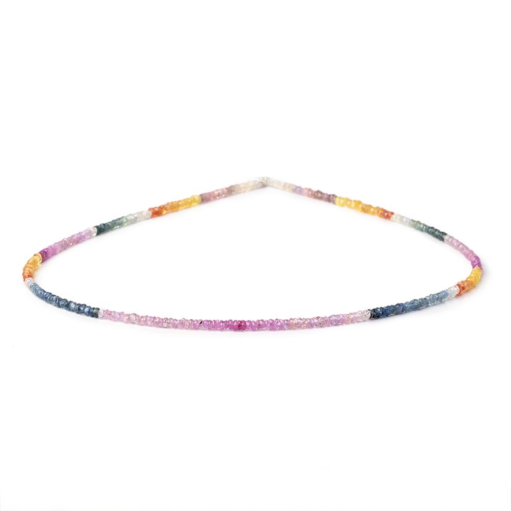 2.5mm Multi Color Sapphire Faceted Rondelle Beads 15.5 inch 300 pieces - Beadsofcambay.com
