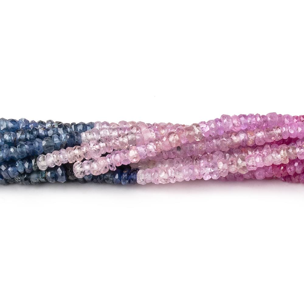 2.5mm Multi Color Sapphire Faceted Rondelle Beads 15.5 inch 300 pieces - Beadsofcambay.com