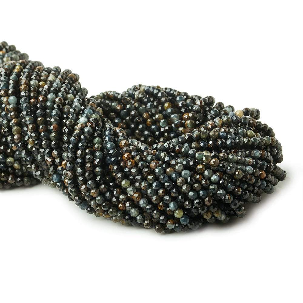 2.5mm Multi Color Tiger's Eye & Tiger Iron microfaceted round beads 13 inch 140 pieces - Beadsofcambay.com