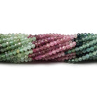 2.5mm Multi Color Tourmaline microfaceted rondelle beads 12.5 inch 178 pieces - Beadsofcambay.com