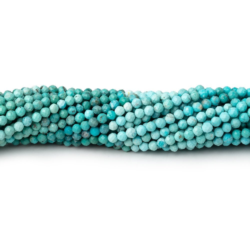 2.5mm Multi Color Turquoise Micro Faceted Round Beads 12 inch 136 pieces AA - Beadsofcambay.com