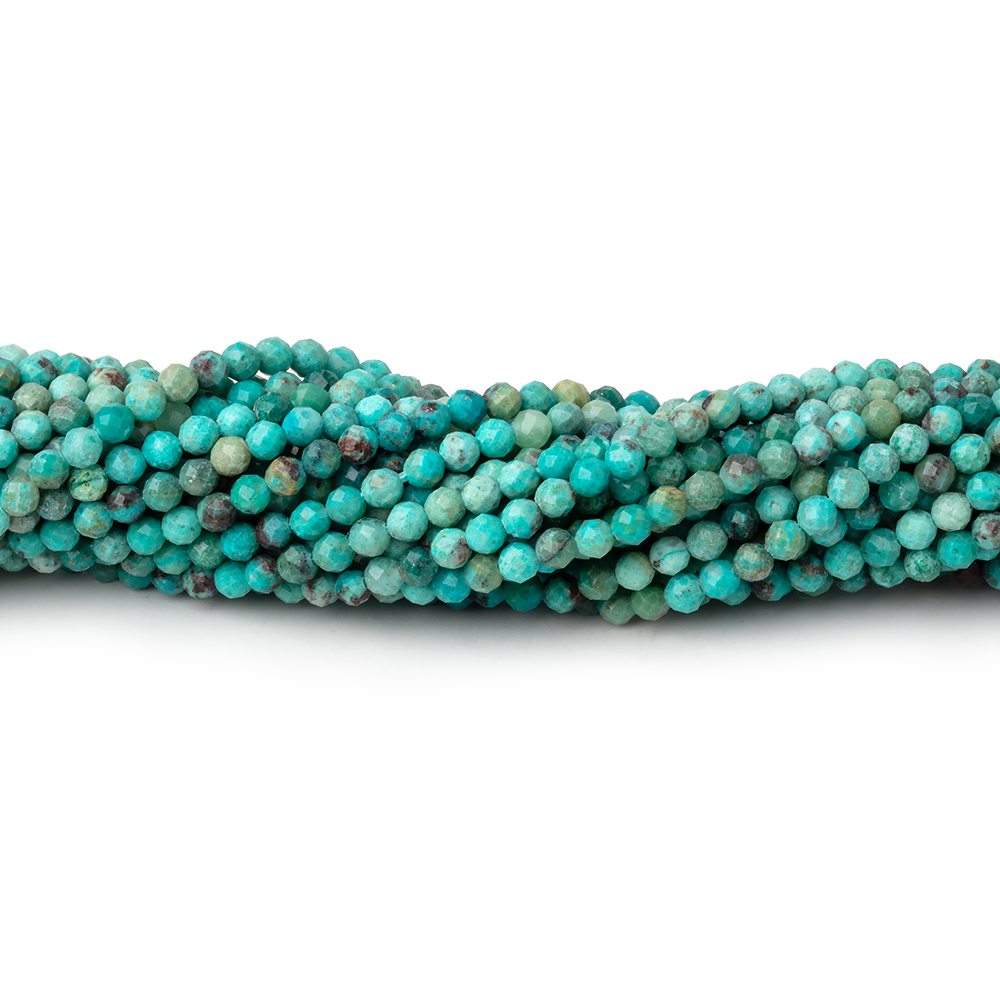 2.5mm Multi Color Turquoise micro faceted round beads 12.5 inch 132 pieces AA - Beadsofcambay.com
