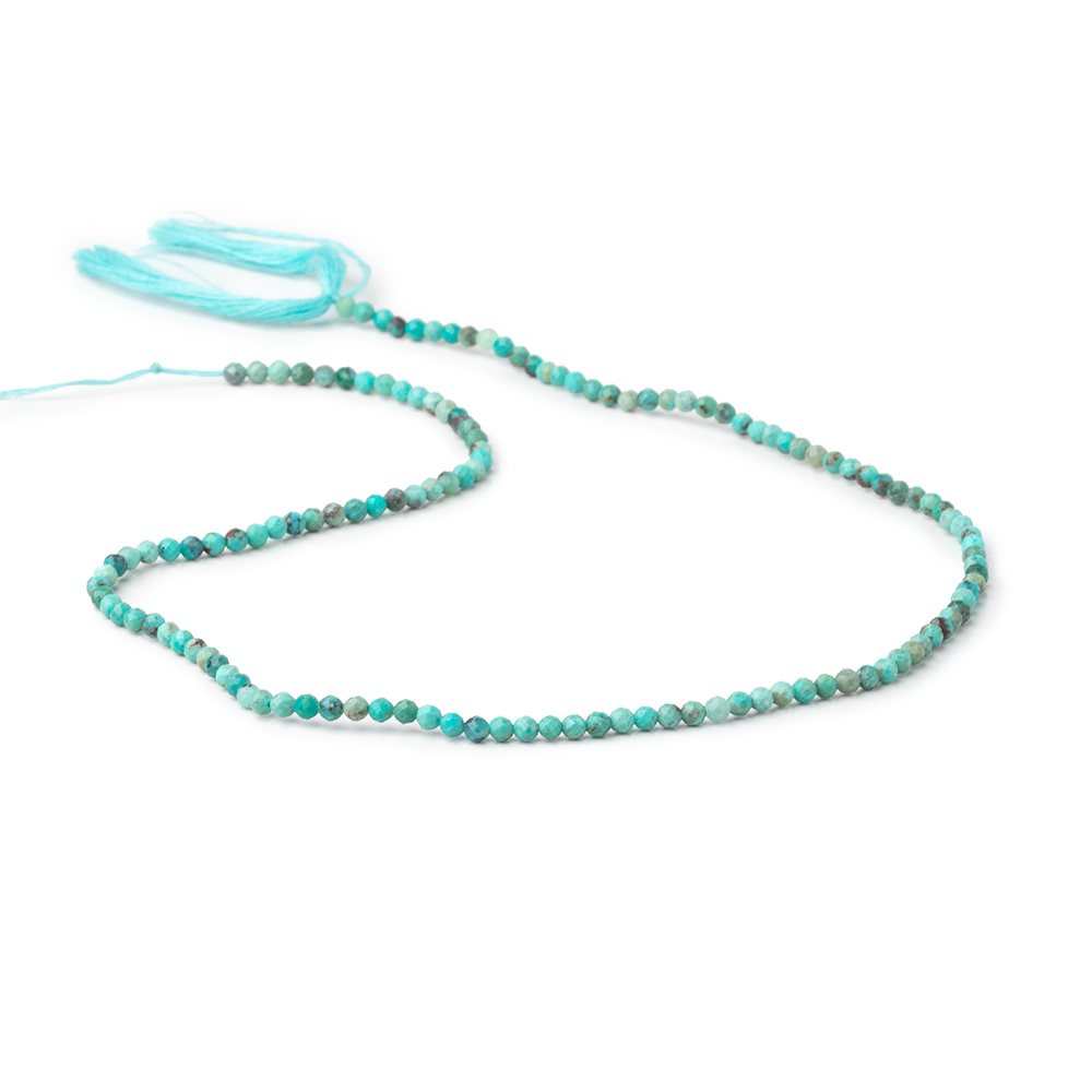 2.5mm Multi Color Turquoise micro faceted round beads 12.5 inch 132 pieces AA - Beadsofcambay.com