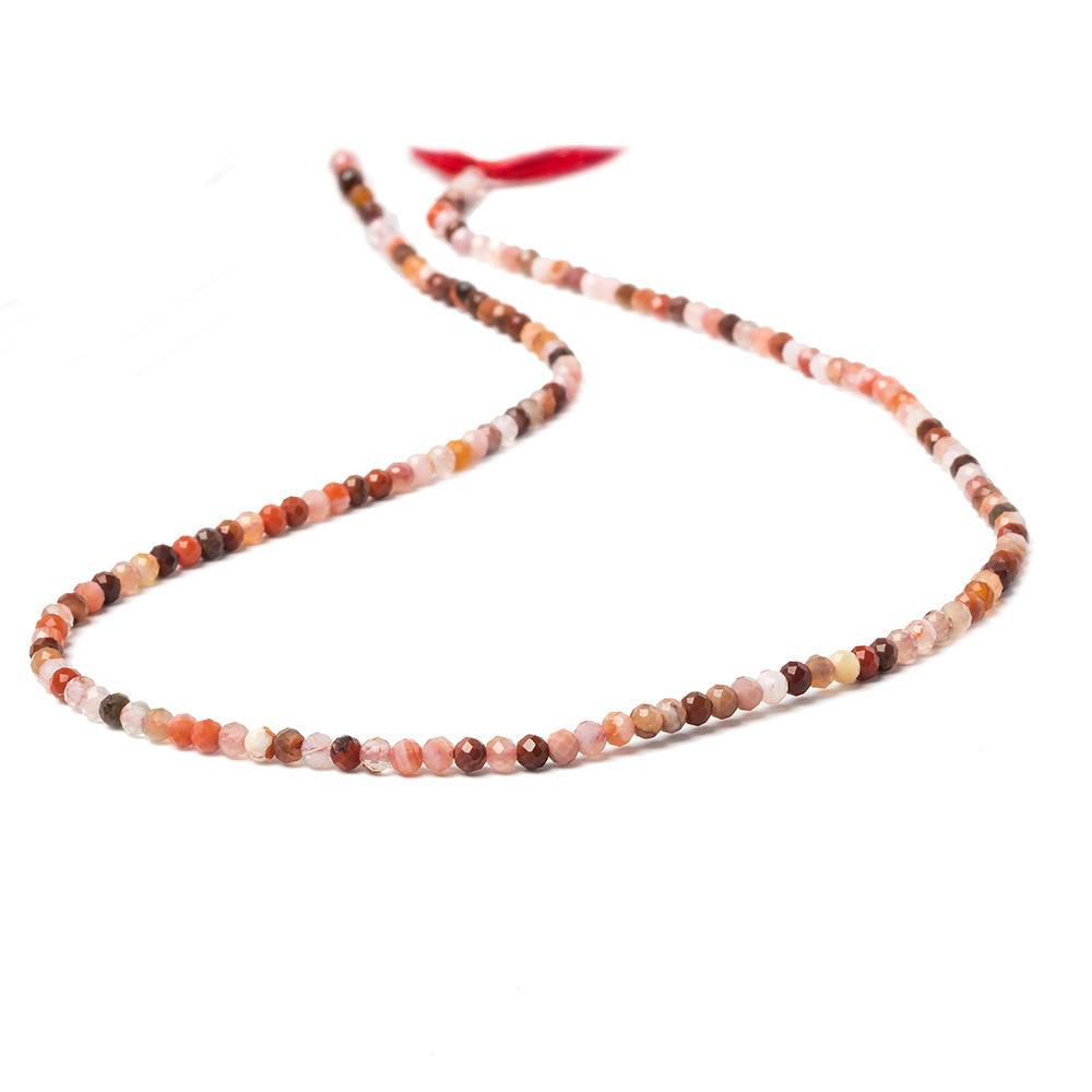 2.5mm Multi Jasper & Agate micro faceted rondelle beads 12.5 inch 155 pcs - Beadsofcambay.com