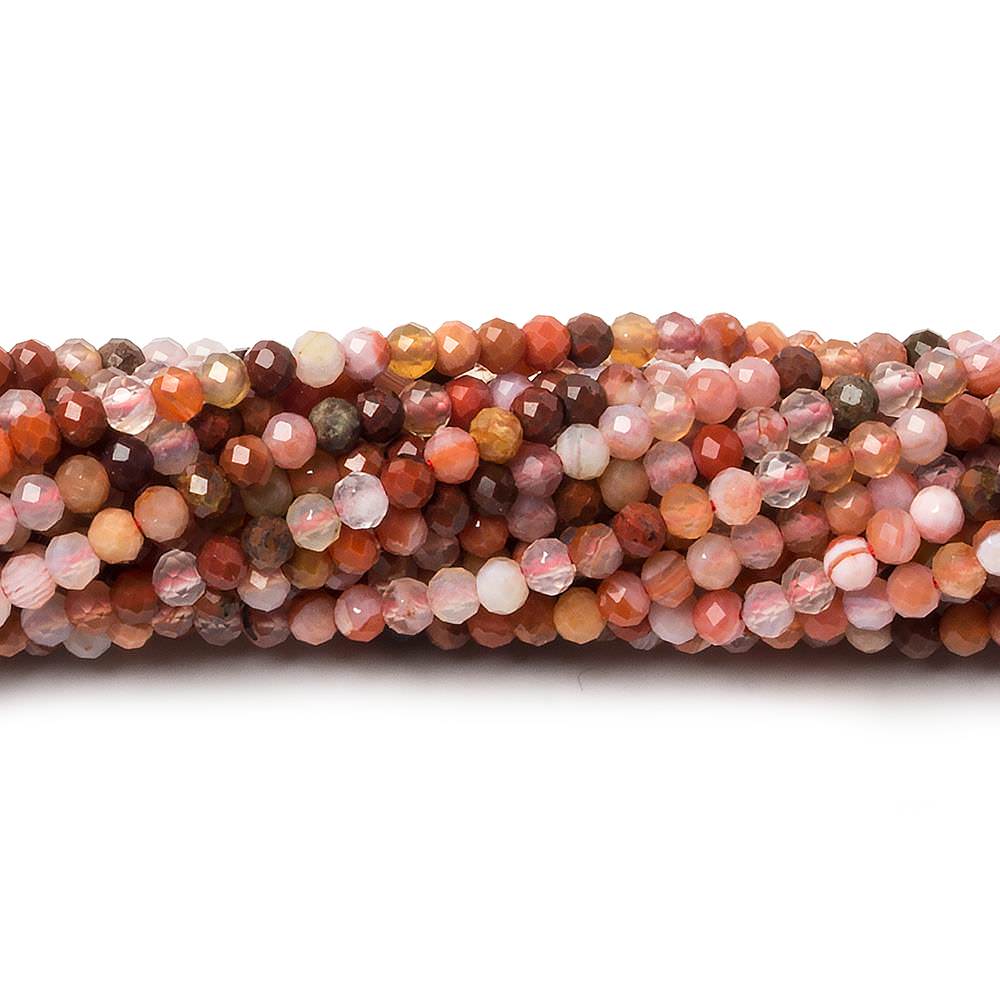 2.5mm Multi Jasper & Agate micro faceted rondelle beads 12.5 inch 155 pcs - Beadsofcambay.com