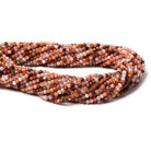 2.5mm Multi Jasper & Agate micro faceted rondelle beads 12.5 inch 155 pcs - Beadsofcambay.com
