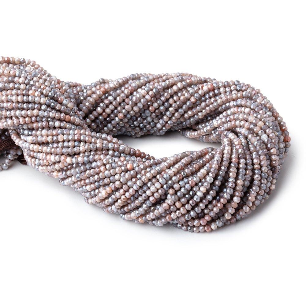 2.5mm Mystic Chocolate Moonstone Micro Faceted Rondelles 12.5 inch 172 Beads - Beadsofcambay.com