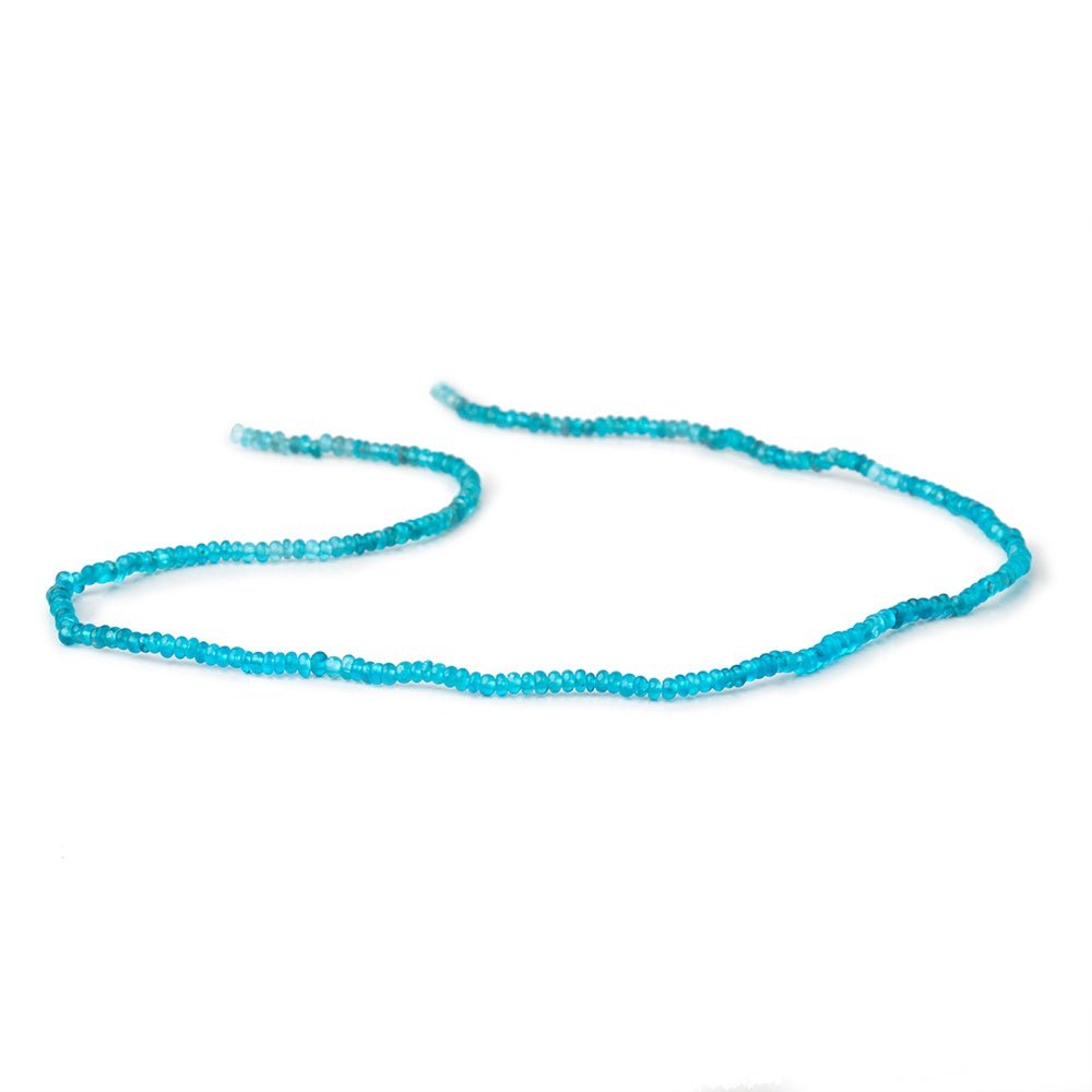 2.5mm Neon Blue Apatite Plain Rondelle Beads 13.5 inch 263 pieces - Beadsofcambay.com