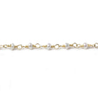 2.5mm Off White Seed Freshwater Pearl Gold Chain by the foot - Beadsofcambay.com