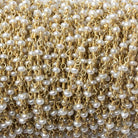 2.5mm Off White Seed Freshwater Pearl Gold Chain by the foot - Beadsofcambay.com