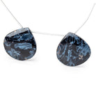 25mm Pietersite Plain Heart Focal Beads Set of 2 - Beadsofcambay.com
