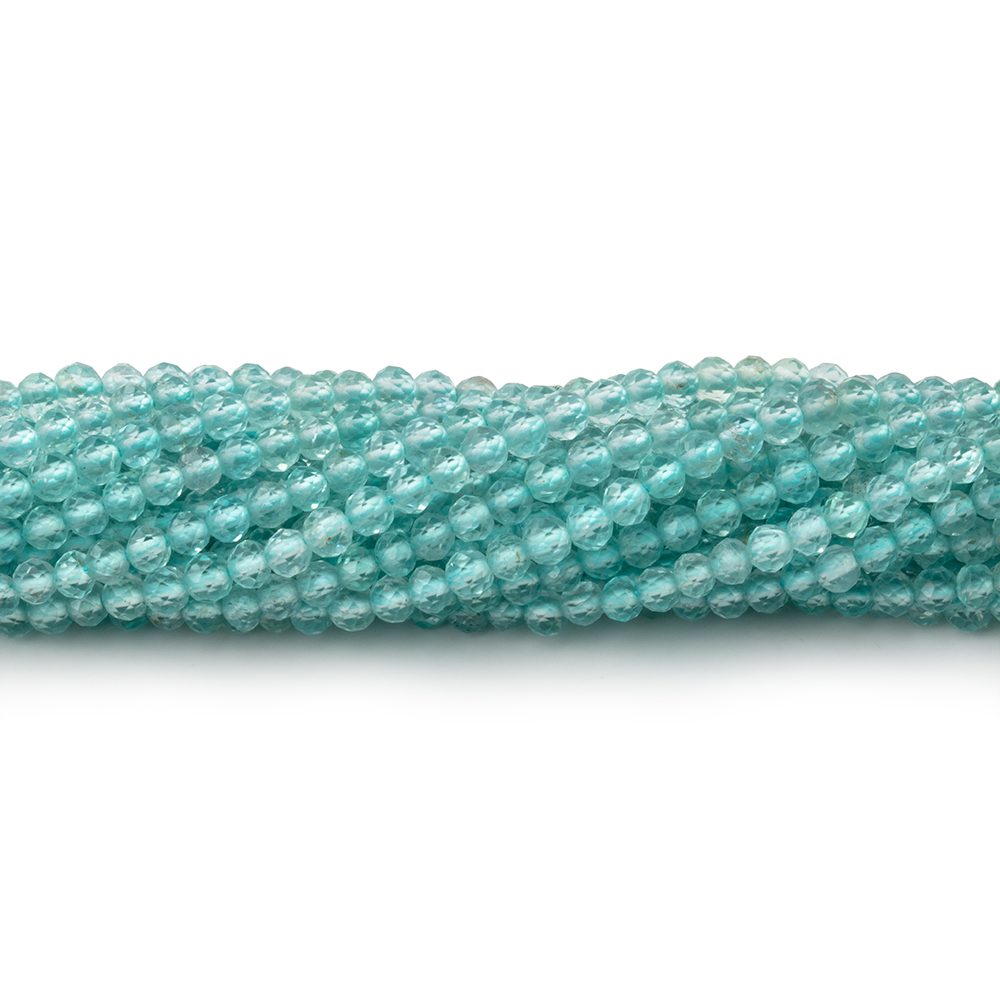 2.5mm Pool Blue Apatite Micro Faceted Rondelle Beads 12.5 inch 157 pieces AA - Beadsofcambay.com