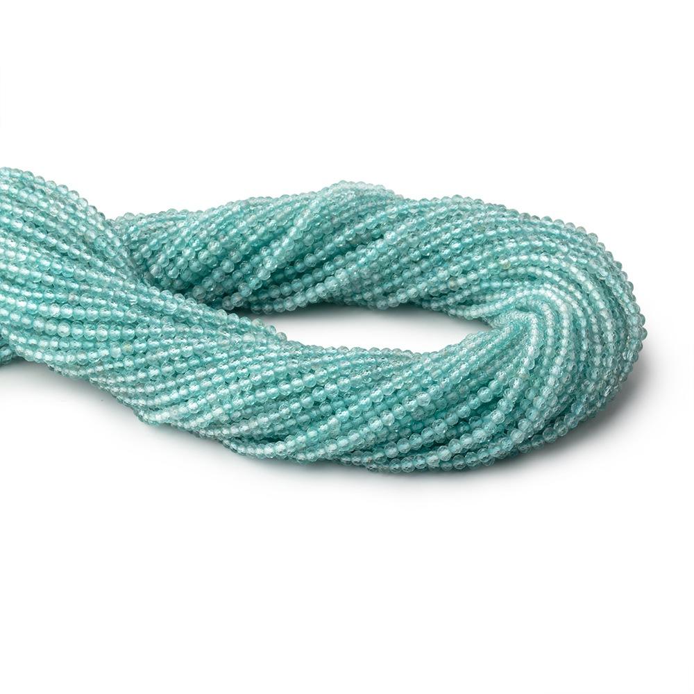 2.5mm Pool Blue Apatite Micro Faceted Rondelle Beads 12.5 inch 157 pieces AA - Beadsofcambay.com