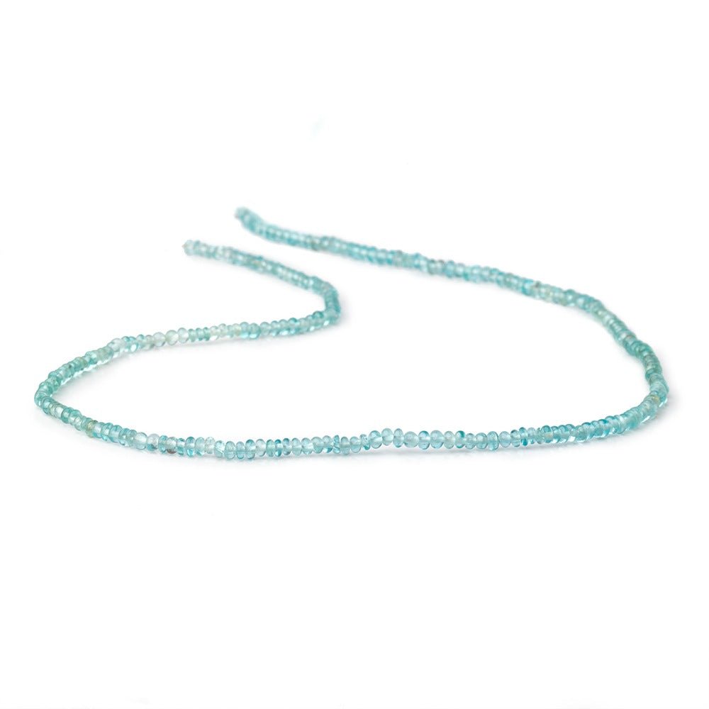 2.5mm Pool Blue Apatite Plain Rondelle Beads 13.5 inch 263 pieces - Beadsofcambay.com