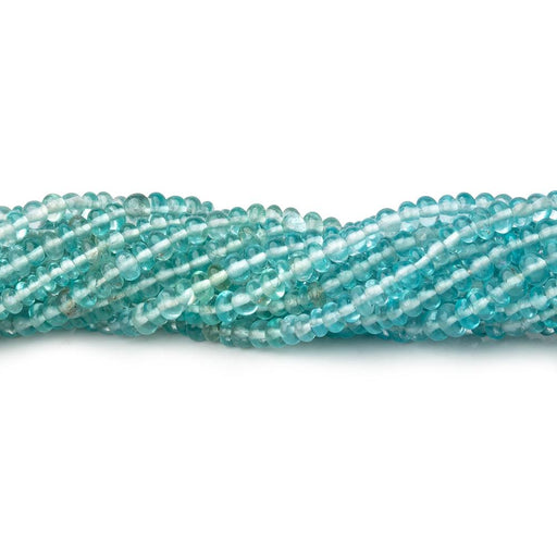 2.5mm Pool Blue Apatite Plain Rondelle Beads 13.5 inch 263 pieces - Beadsofcambay.com