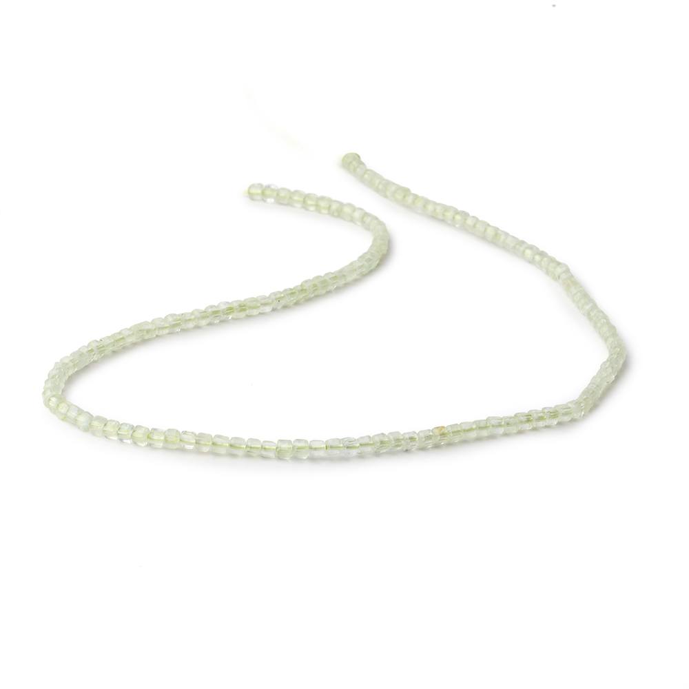 2.5mm Prehnite Micro Faceted Cube Beads 12.25 inch 134 pieces - Beadsofcambay.com