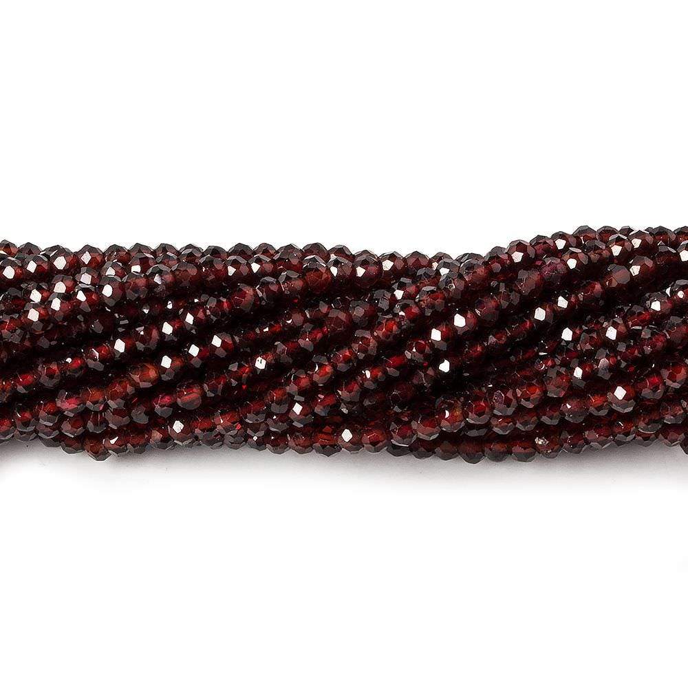 2.5mm Pyrope Almandine Garnet microfaceted rondelles 13 inch 180 beads - Beadsofcambay.com