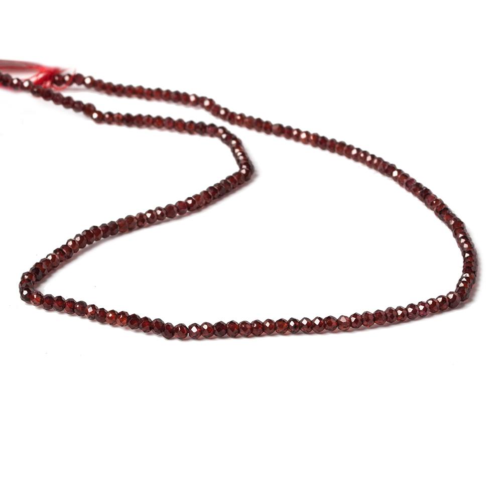 2.5mm Pyrope Almandine Garnet microfaceted rondelles 13 inch 180 beads - Beadsofcambay.com