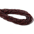 2.5mm Pyrope Almandine Garnet microfaceted rondelles 13 inch 180 beads - Beadsofcambay.com