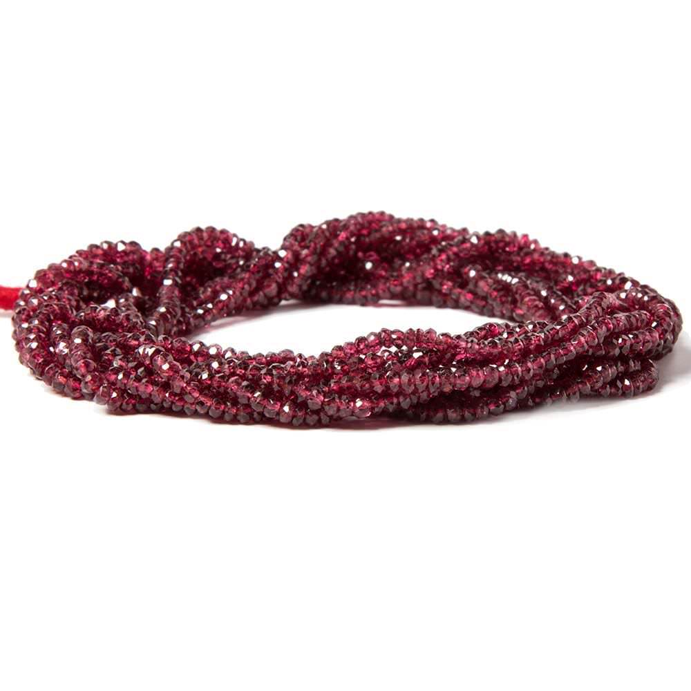 2.5mm Red Spinel Faceted Rondelle Beads 16 inches 255 pieces AA - Beadsofcambay.com