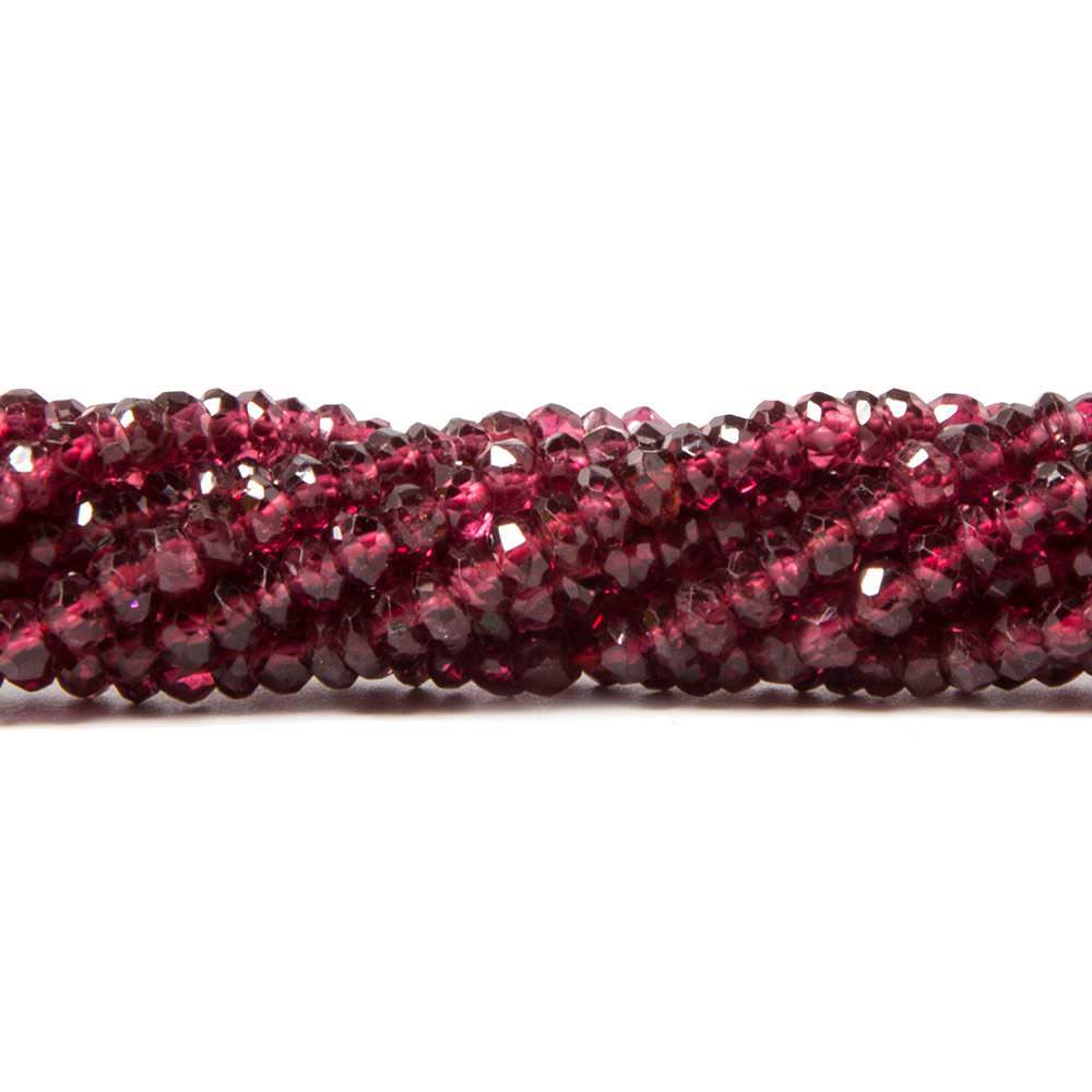 2.5mm Red Spinel Faceted Rondelle Beads 16 inches 255 pieces AA - Beadsofcambay.com
