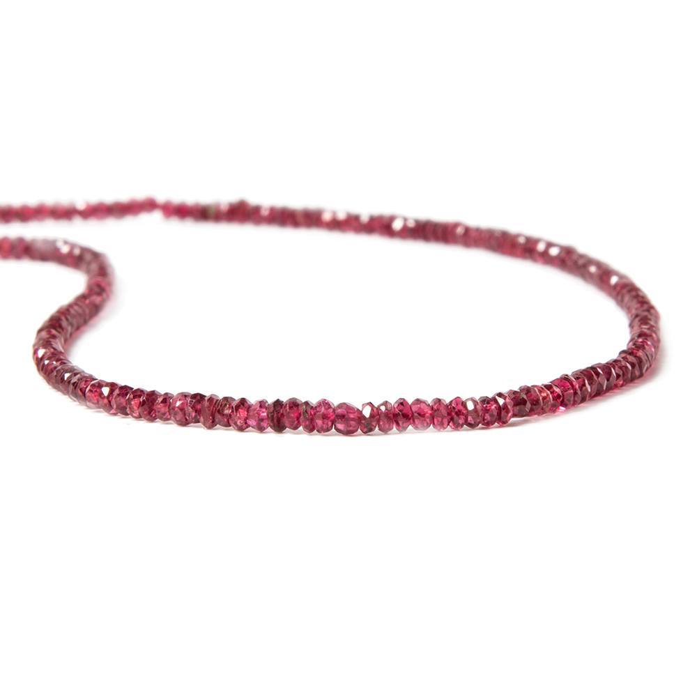 2.5mm Red Spinel Faceted Rondelle Beads 16 inches 255 pieces AA - Beadsofcambay.com