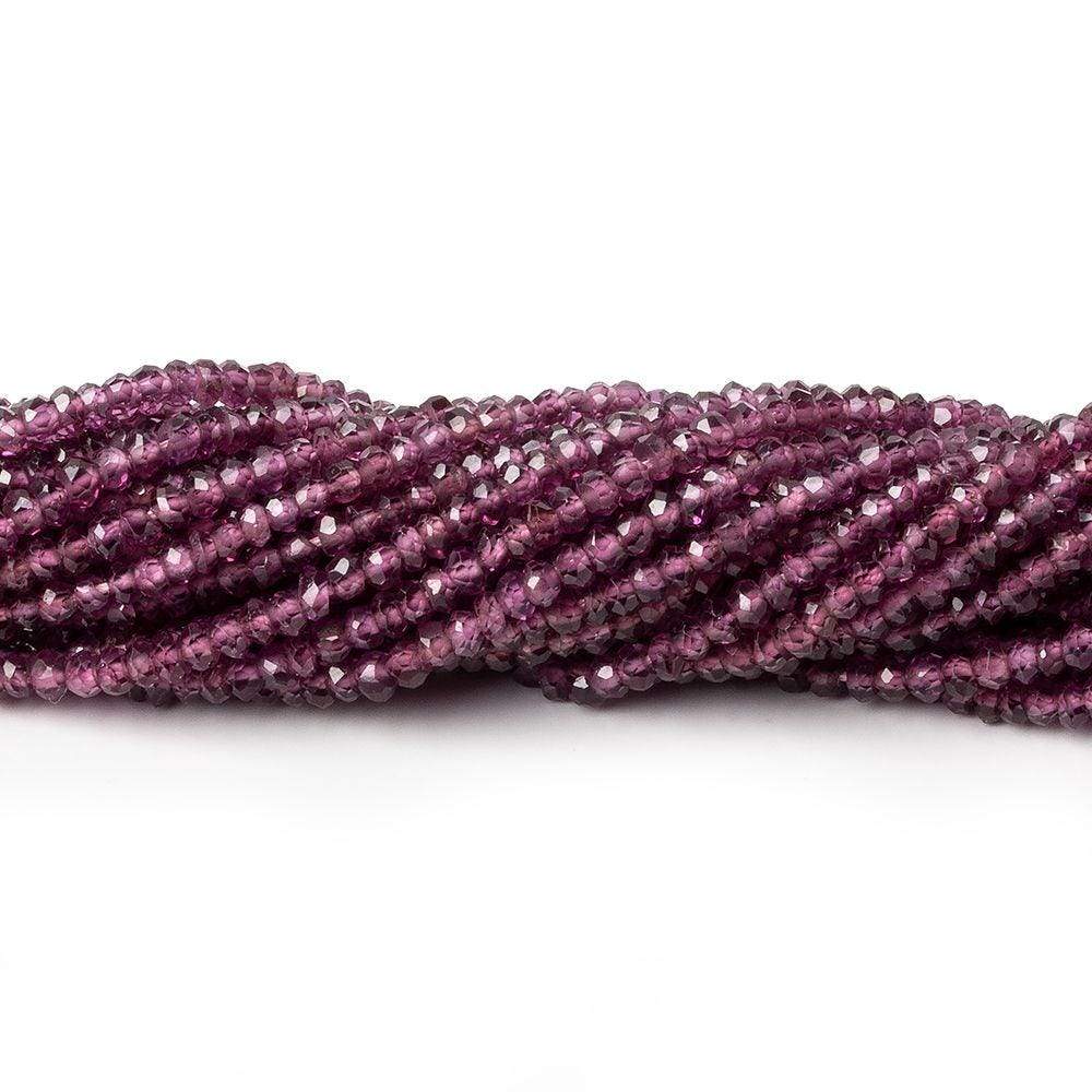 2.5mm Rhodolite Garnet faceted rondelle beads 13.5 inch 234 beads - Beadsofcambay.com