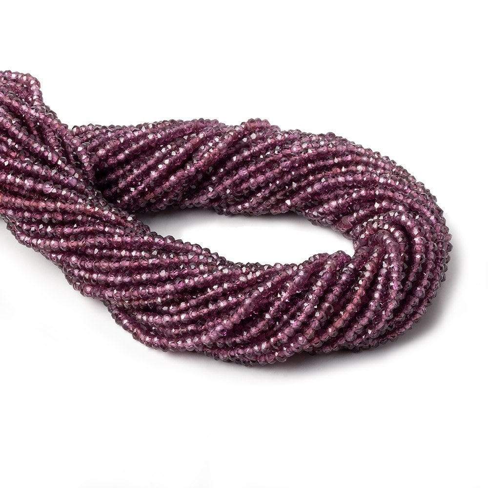 2.5mm Rhodolite Garnet faceted rondelle beads 13.5 inch 234 beads - Beadsofcambay.com