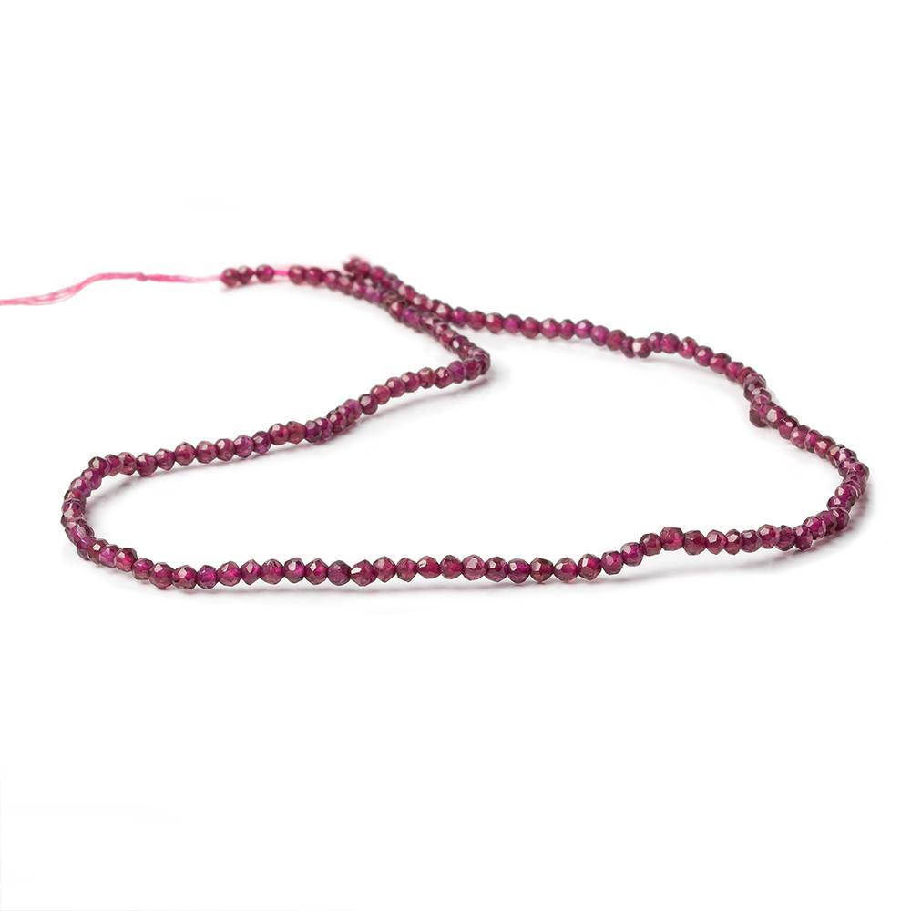 2.5mm Rhodolite Garnet Faceted Round Beads 14 inch 146 pieces - Beadsofcambay.com