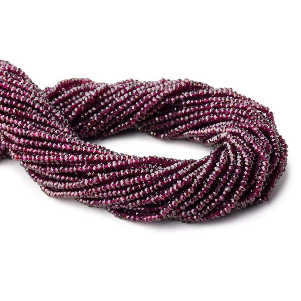 2.7mm Rhodolite Garnet Micro Faceted Rondelle Beads 13 inch 180 pieces AAA - Beadsofcambay.com